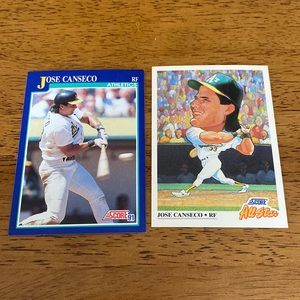 2 Jose Canseco Score 1991 baseball cards